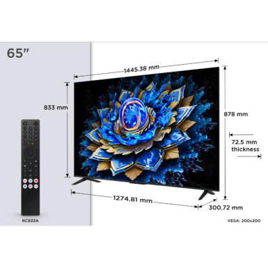 TCL - TCL 65 inchT69C 4K QLED Google TV60Hz (120Hz FHD), Dolby Atmos;Dolby Vision, Onkyo 2.0, 350 nits TCL - TCL 65 inchT69C 4K QLED Google TV60Hz (120Hz FHD), Dolby Atmos;Dolby Vision, Onkyo 2.0, 350 nits