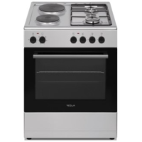 TESLA Šporet kombin. CM6220SXsamostojeći; 2 ringle + 2 plin2 ringle + 2 plin; 8,1 kW, 56 lit, INOX
