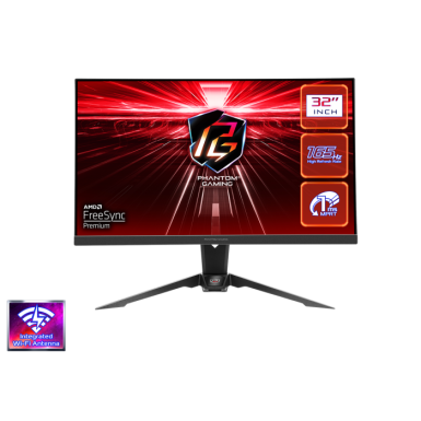 ASROCK MONITOR PG32QF2B 31,5 inchFLAT GAMING;QHD;165Hz;1ms;2xHDMI,DP;Speaker,High,Swivel,Tilt,WiFi