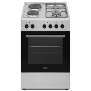 TESLA Šporet kombin. CM5220SXsamostojeći; 2 ringle + 2 plin2 ringle + 2 plin; 7,6 kW, 43 lit,INOX