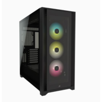 CORSAIR iCUE 5000X RGBTempered Glass MidTower ATX PC Smart Case Black CORSAIR iCUE 5000X RGBTempered Glass MidTower ATX PC Smart Case Black