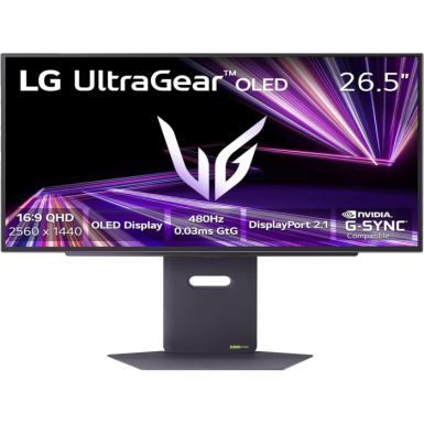 LG 27 inch QHD OLED UltraGear MonRGB, Dual-Mode,2560x1440,480Hz1300cd, 0.03ms, DP, 2xHDMI, 2xUSB