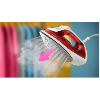Philips Steam Iron DST 2010/40 Non-stick soleplate Red, Whit