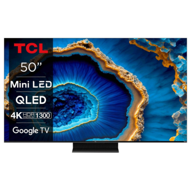 TCL - TCL 50 inchC805 QD-Mini LED 4K TVGoogle TV; DMI 2.1 ALLM 144Hz;144Hz Motion Clarity Pro; Dolby Atmos