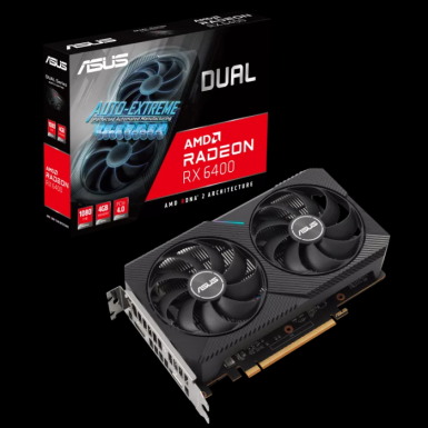 ASUS VGA DUAL-RX6400-4GAMD Radeon RX 64004GB GDDR6 64bit;HDMI,DP